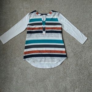 Striped 3/4 sleeve top